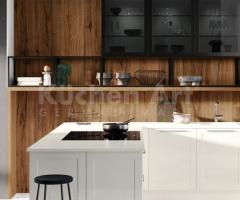 Cuisine GRANADA Blanc : Chic, Performance et élégance avec Vernis Haute Brillance et Noyer Foncé - 4