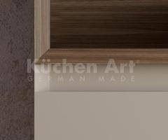 Salle de Bains Moderne avec Vasque en HPL, Miroir Éclairé Pivotant et Éléments en Bois et Métal - 6