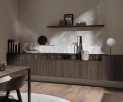 Buffet moderne Noyer Sombre : Élégance Sans Poignée pour un Design Intemporel