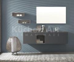 Salle de bains italienne moderne bois clair & gris anthracite – Élégance contemporaine