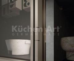 Salle de bains design avec vasque Blade en céramique Cenere et miroirs Aurora rétroéclairés - 4